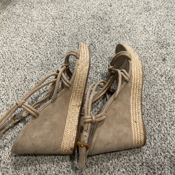 Prada Beige Suede Espadrilles Wedges - Picture 4 of 6